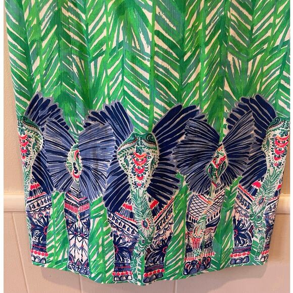 Lilly Pulitzer Sleeveless Dress Green Blue Print Casual Party Size 4 - Picture 5 of 7